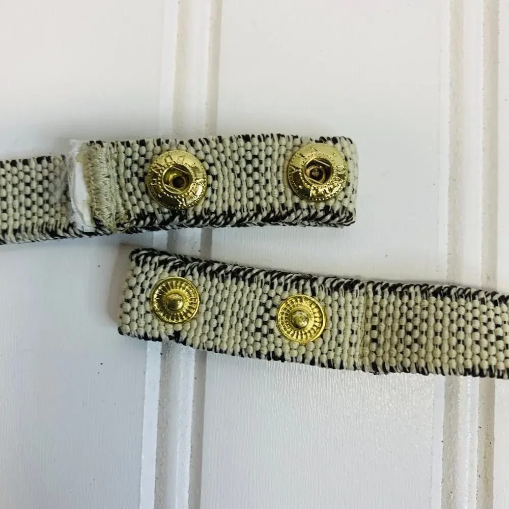 Beaded Flowers Stretch Belt Narrow Boho Shabby Chic Cottage